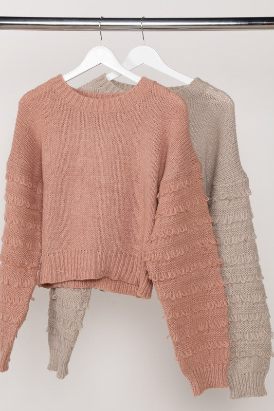 Loop Stich Crop Sweater - Salt and Grace Boutique