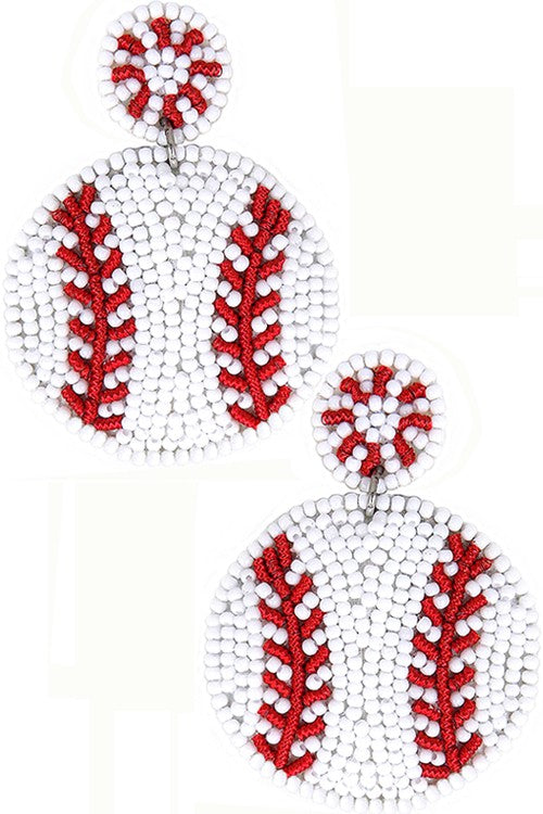 Beaded Baseball Earrings - Salt and Grace Boutique