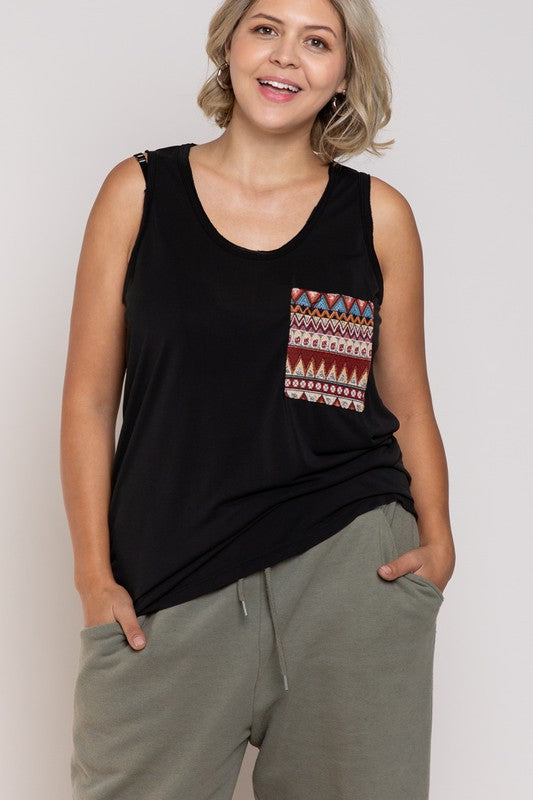 Plus Relaxed Fit Sleeveless Top - Salt and Grace Boutique