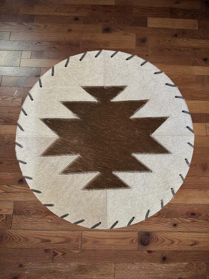 16” Round Cowhide Placemats with Mesa Pattern