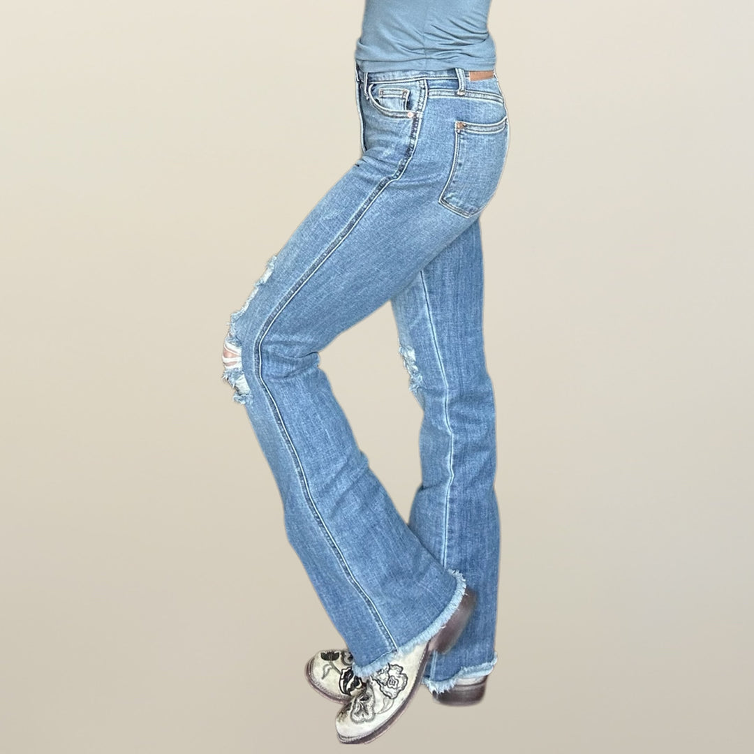 Judy Blue Rebel Fray Bootcut Jeans