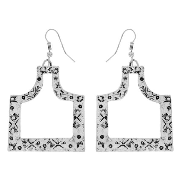 WESTERN STYLE AZTEC PATTERN DANGLE EARRINGS - Salt and Grace Boutique