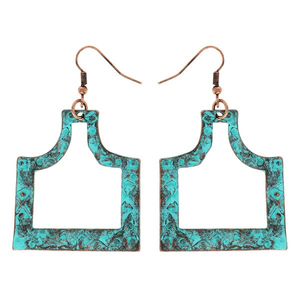 WESTERN STYLE AZTEC PATTERN DANGLE EARRINGS - Salt and Grace Boutique