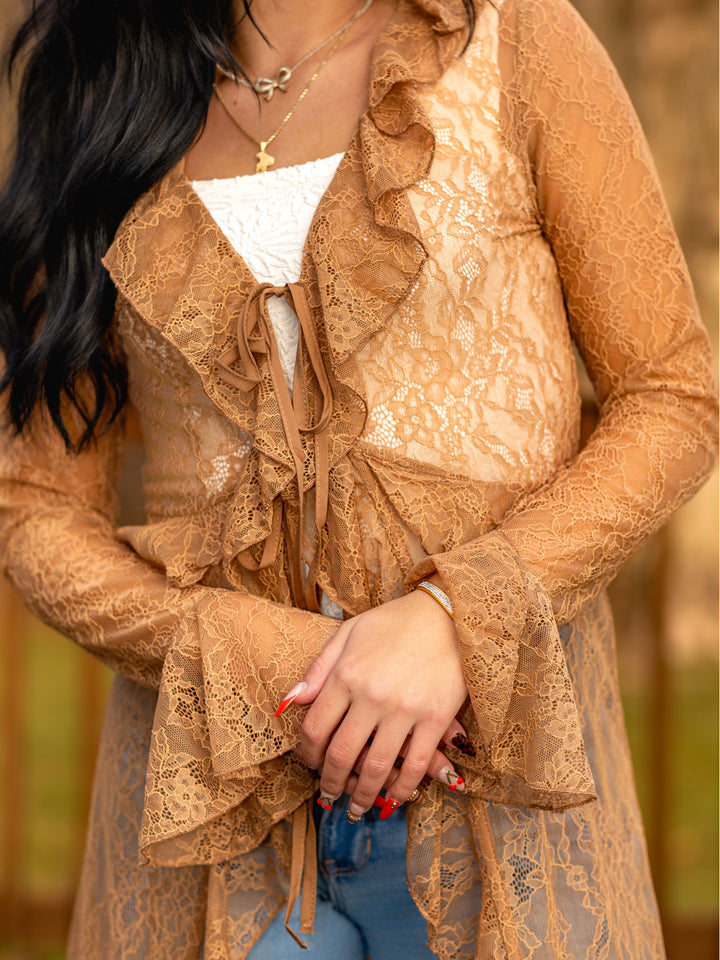 Charolette Lightweight Sheer Lace Duster Cardigan