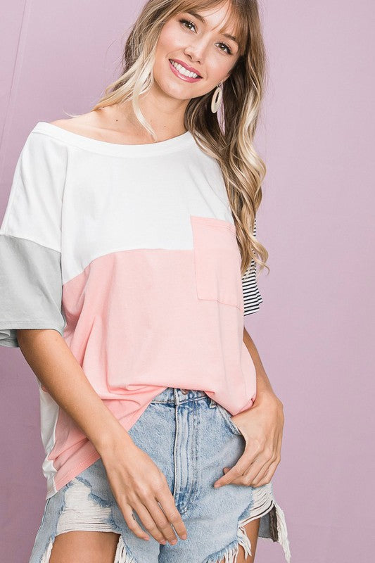 Color Block Top - Salt and Grace Boutique