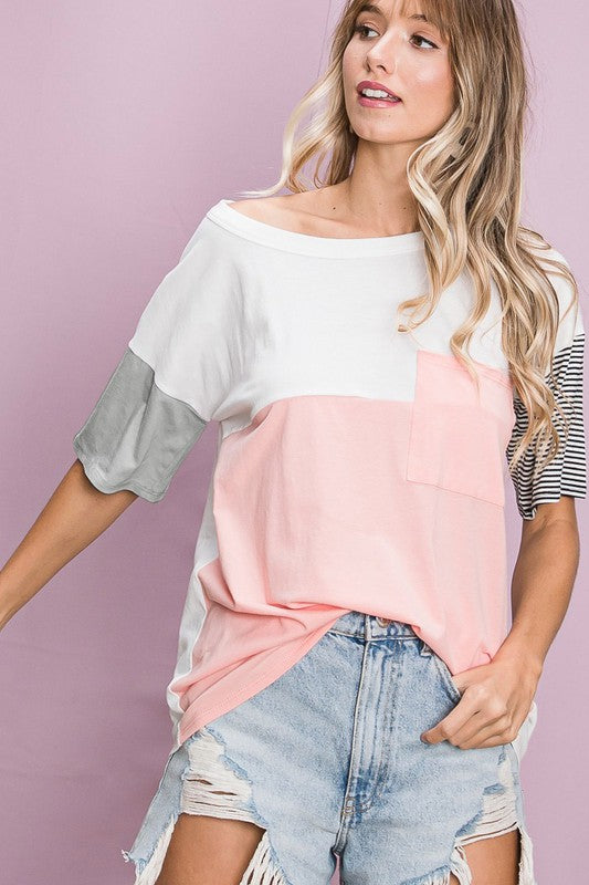 Color Block Top - Salt and Grace Boutique