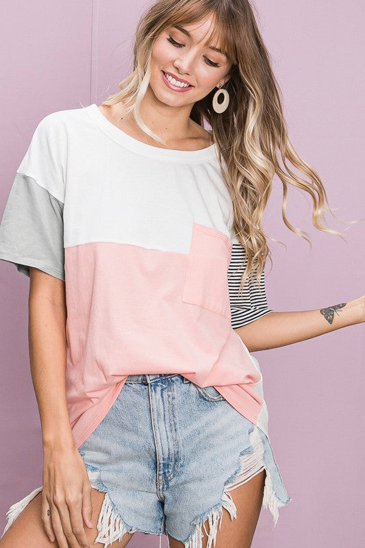 Color Block Top - Salt and Grace Boutique