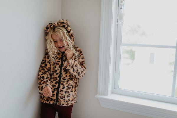 Girls Leopard Jacket with Ears - Salt and Grace Boutique