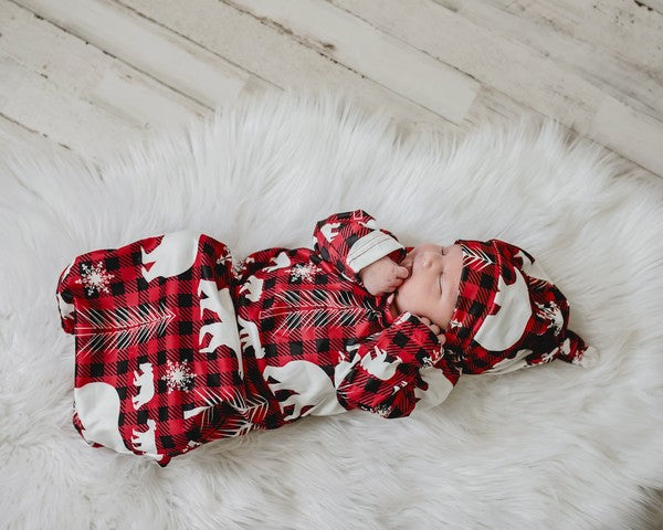 Red Plaid Baby Gown - Salt and Grace Boutique