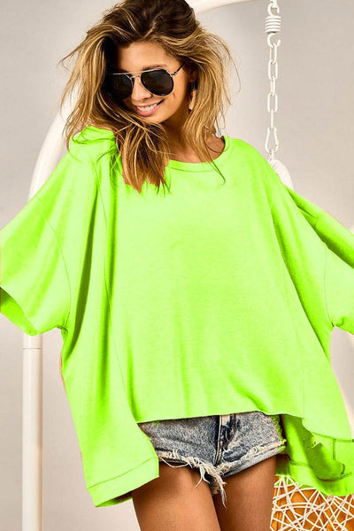 Oversized French Terry Cut Over Top – Salt and Grace Boutique