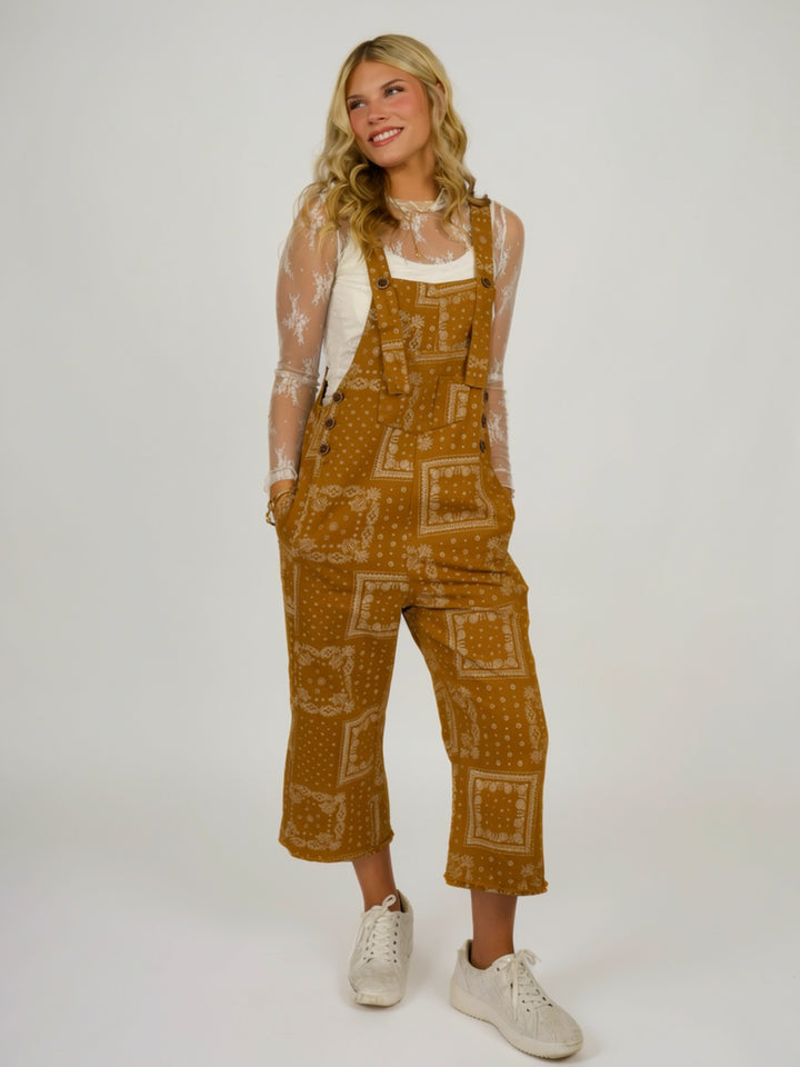 Bandana Print Overalls