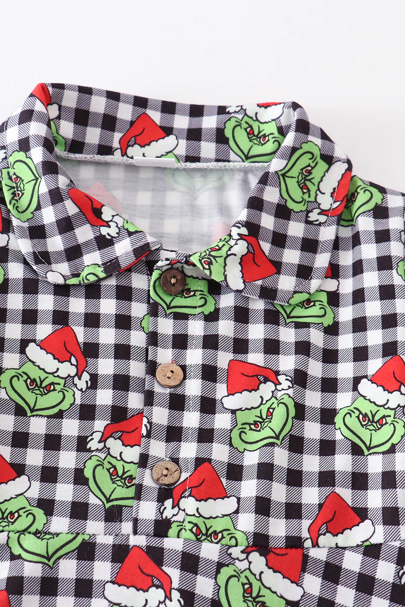 Girls Grinch Plaid Dress - Salt and Grace Boutique