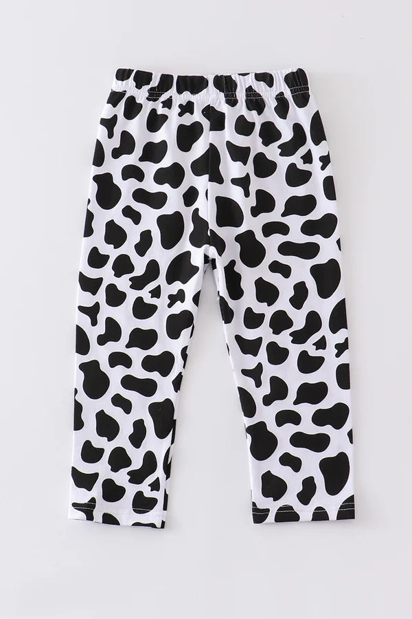 Girls Cow Print Leggings - Salt and Grace Boutique