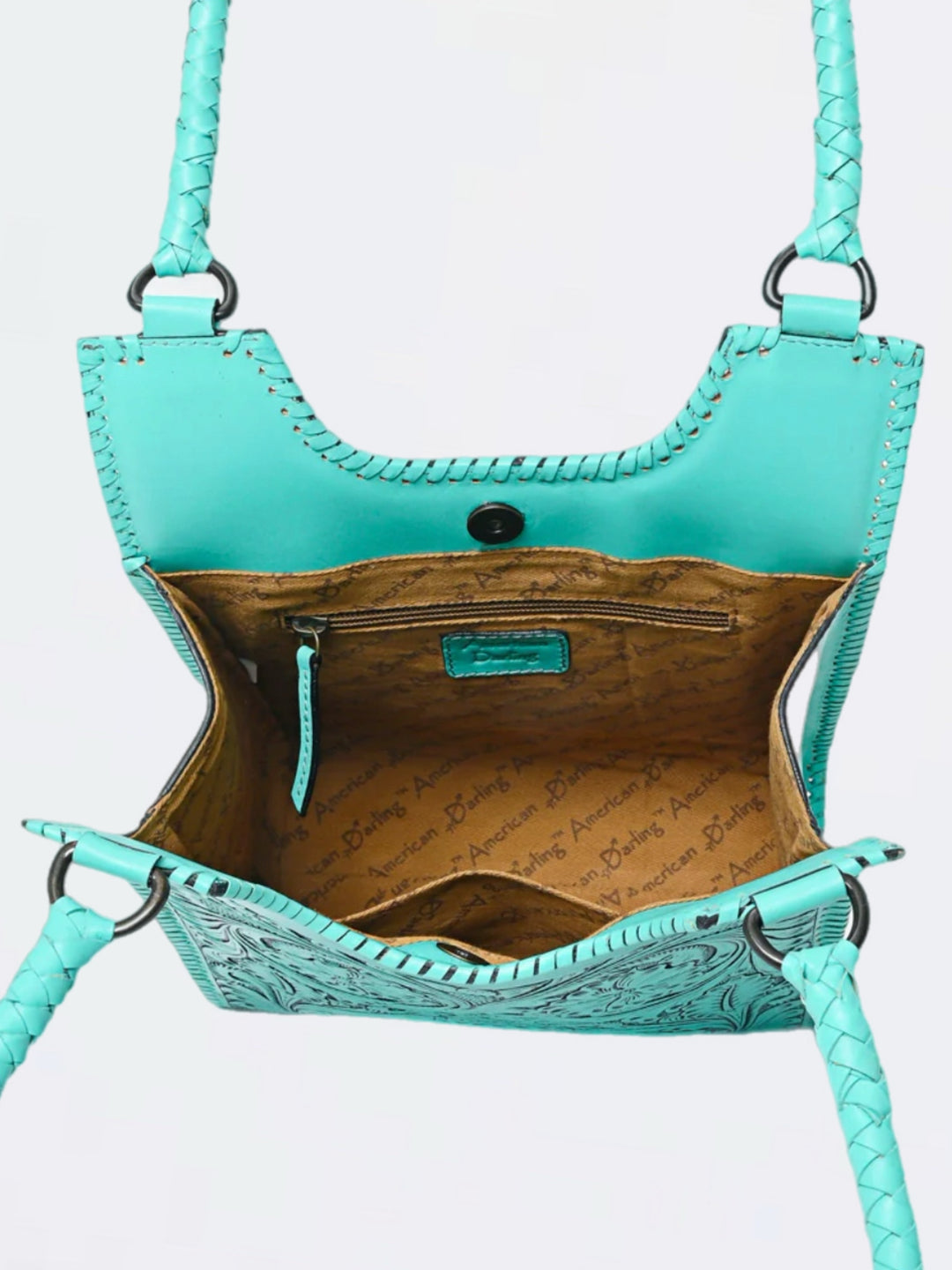 The Turquoise Masterpiece Hand Tooled Leather Handbag