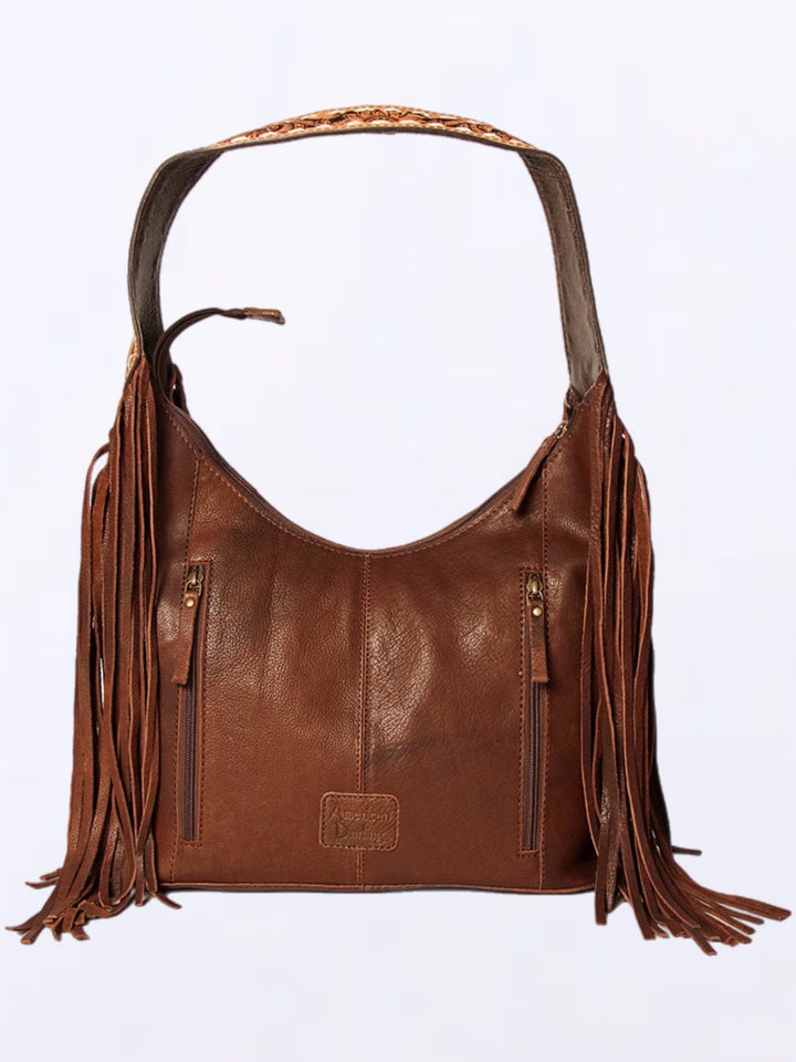 Premium Hand-Tooled American Darling Leather Hobo Bag