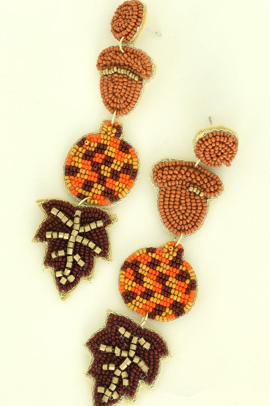 Beaded Acorn Earrings - Salt and Grace Boutique