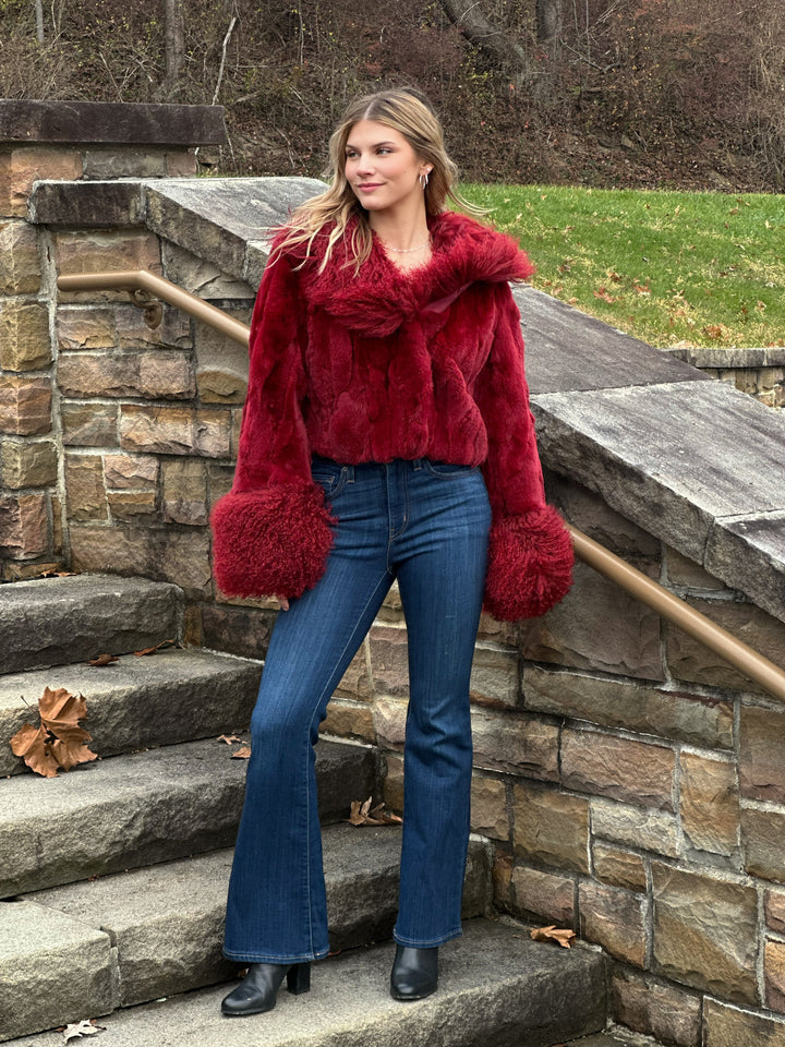 The Victoria Genuine Rabbit & Lamb Fur Coat