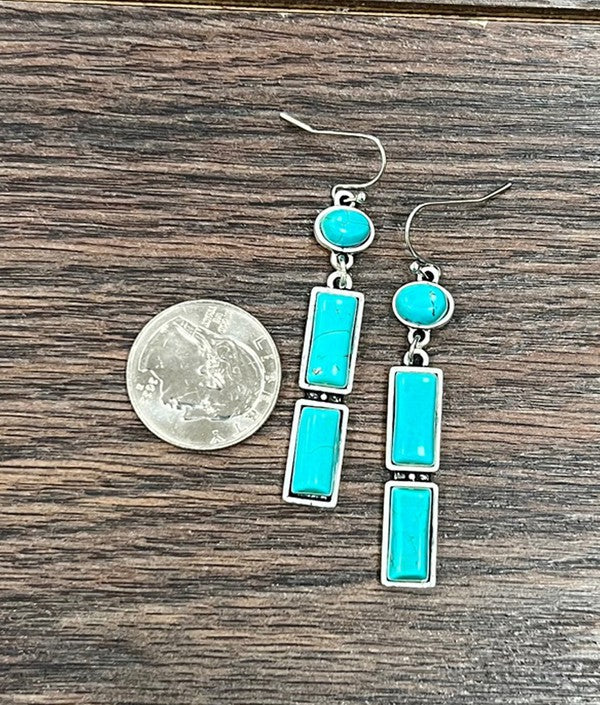 Turquoise Bar Earrings