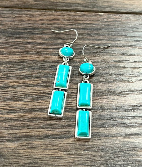 Turquoise Bar Earrings