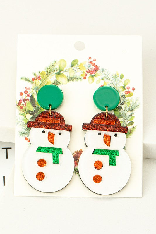 Acrylic Snowman Earrings - Salt and Grace Boutique