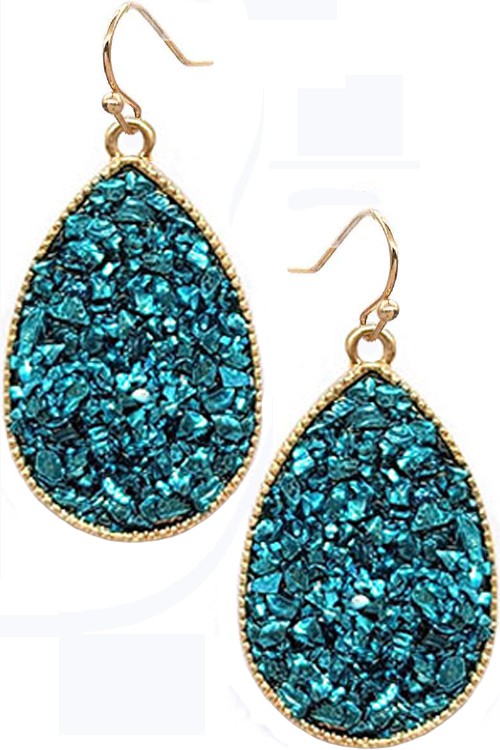 Druzy Stone Dangle Earrings - Salt and Grace Boutique