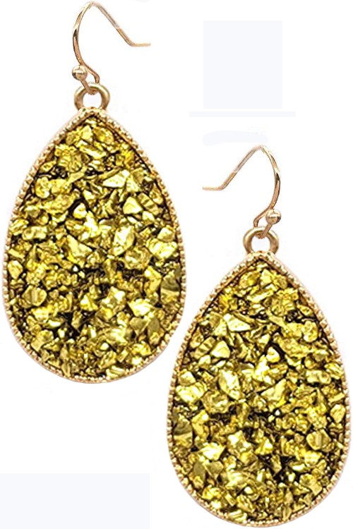 Druzy Stone Dangle Earrings - Salt and Grace Boutique