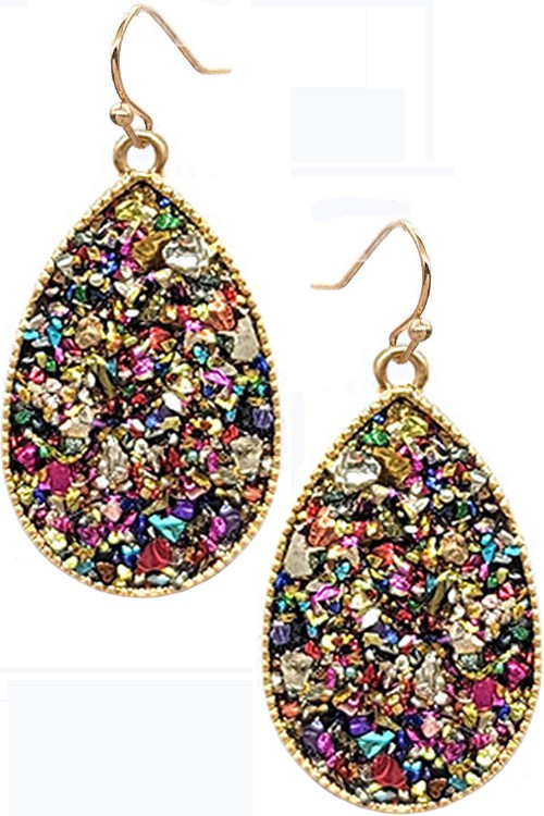 Druzy Stone Dangle Earrings - Salt and Grace Boutique