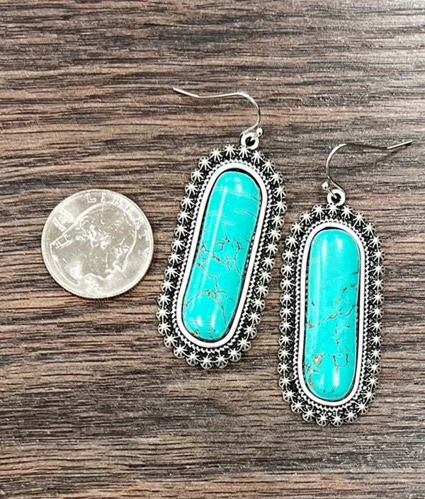 Turquoise Talisman Dangle Earrings