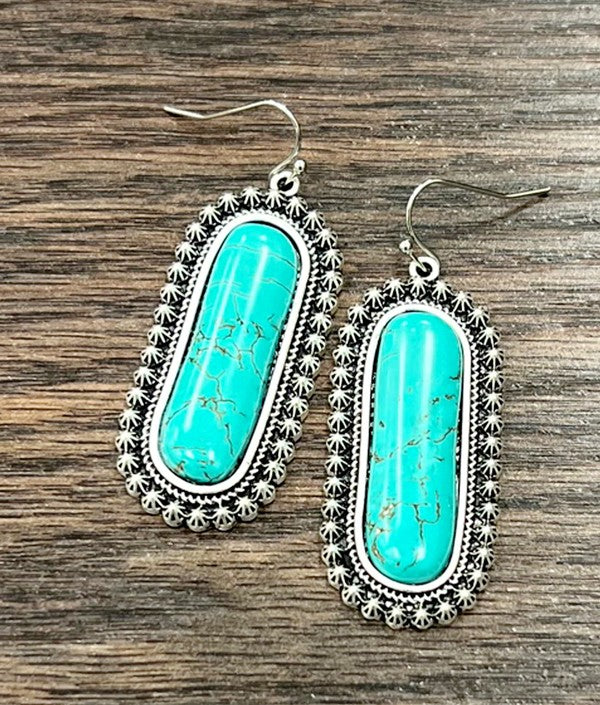 Turquoise Talisman Dangle Earrings