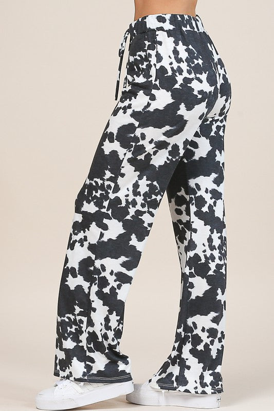 Cow Print Relaxed Pants - Salt and Grace Boutique