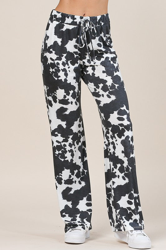 Cow Print Relaxed Pants - Salt and Grace Boutique