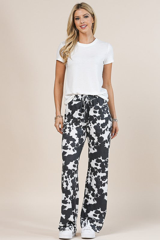 Cow Print Relaxed Pants - Salt and Grace Boutique