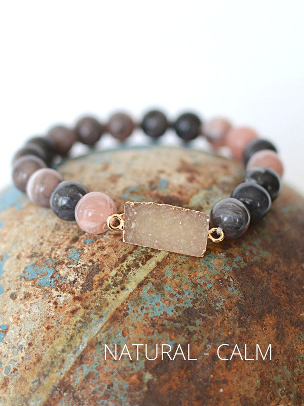 Druzy Stone Beaded Bracelet - Salt and Grace Boutique