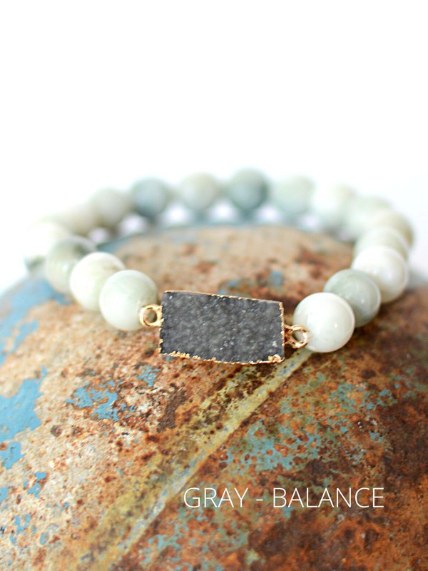 Druzy Stone Beaded Bracelet - Salt and Grace Boutique