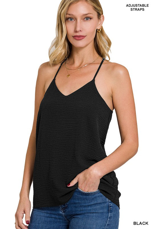 Airflow Adjustable Strap V Neck Tank Top - Salt and Grace Boutique