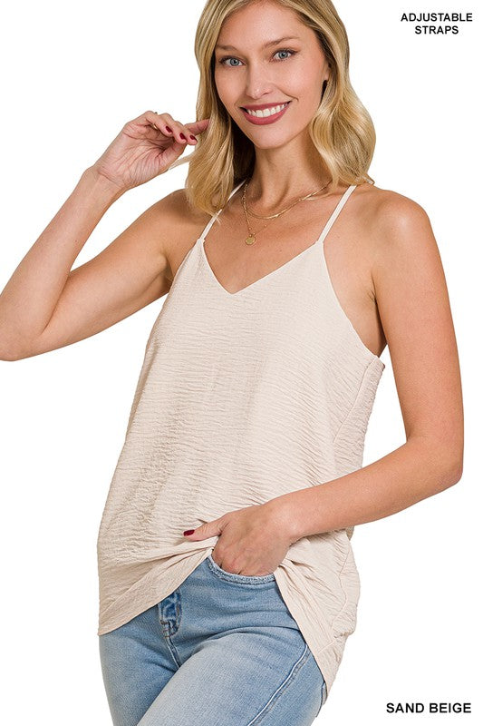 Airflow Adjustable Strap V Neck Tank Top - Salt and Grace Boutique