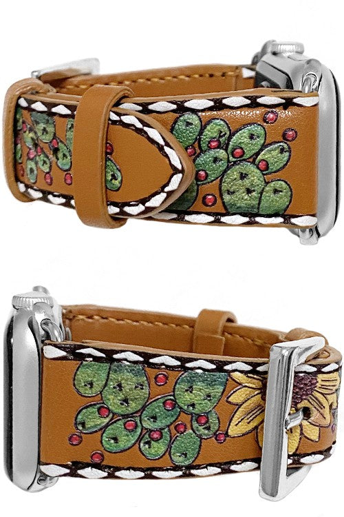 Western Cactus Sunflower Apple Watch Band - Salt and Grace Boutique