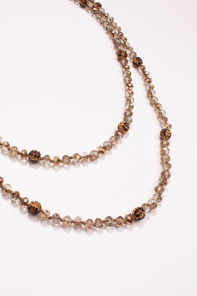 Crystal Leopard Beaded Necklace - Salt and Grace Boutique