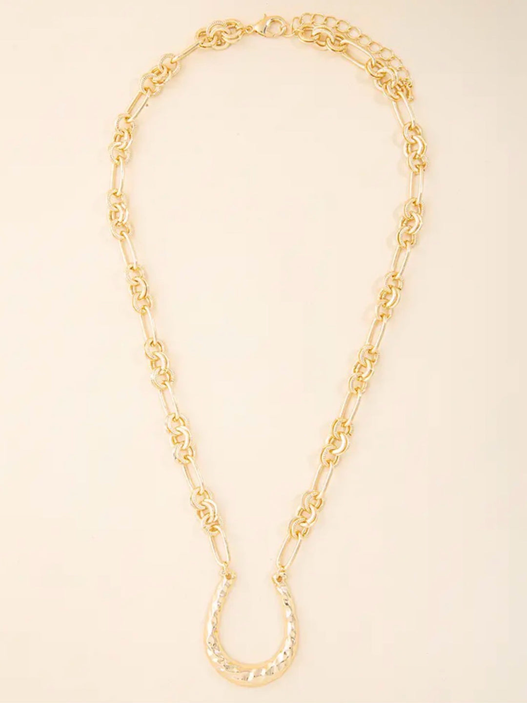 Open Horseshoe Pendant Necklace