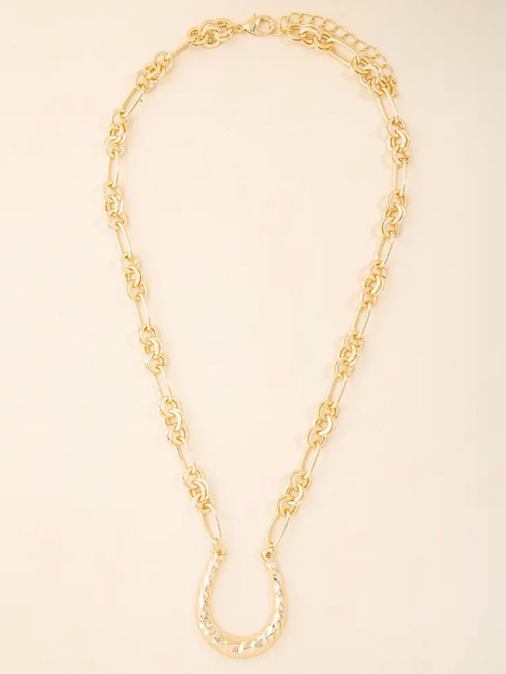 Open Horseshoe Pendant Necklace