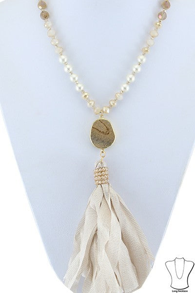 Stone and Tassel Necklace - Salt and Grace Boutique