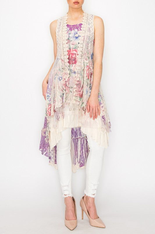 Hi-Low All Lace Vest - Salt and Grace Boutique