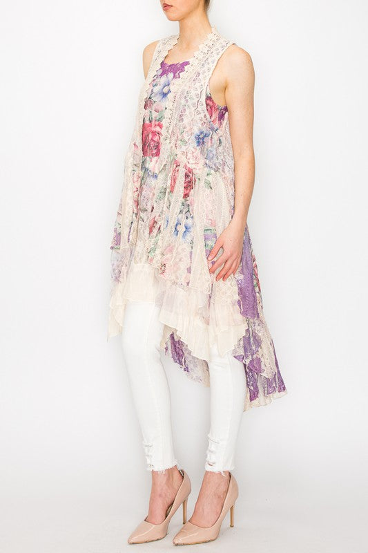 Hi-Low All Lace Vest - Salt and Grace Boutique