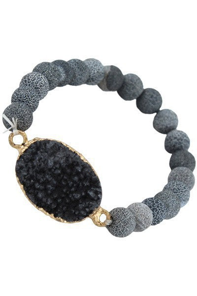 Druzy Oval Stone Bracelet - Salt and Grace Boutique