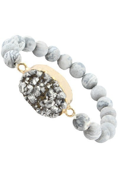 Druzy Oval Stone Bracelet - Salt and Grace Boutique