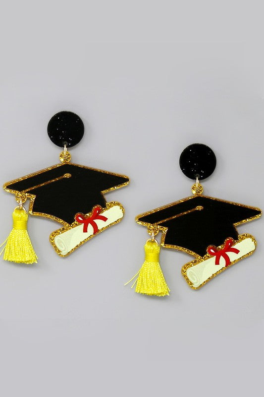 Graduation Theme Acrylic Earrings - Salt and Grace Boutique