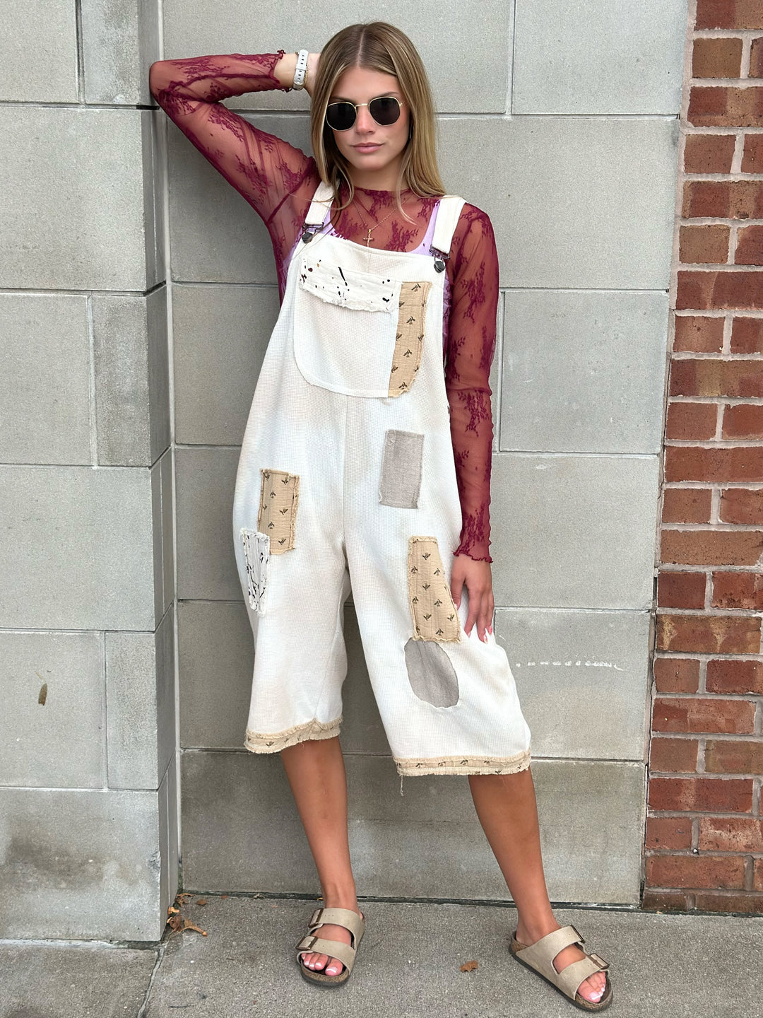 Thermal Patchwork Overalls