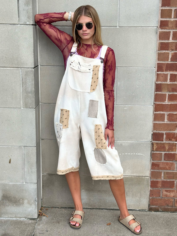 Thermal Patchwork Overalls