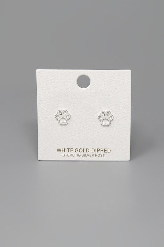 Paw Gold Dipped Stud Earrings - Salt and Grace Boutique