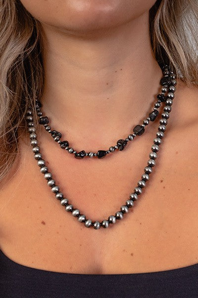 Beaded Stone Necklace - Salt and Grace Boutique